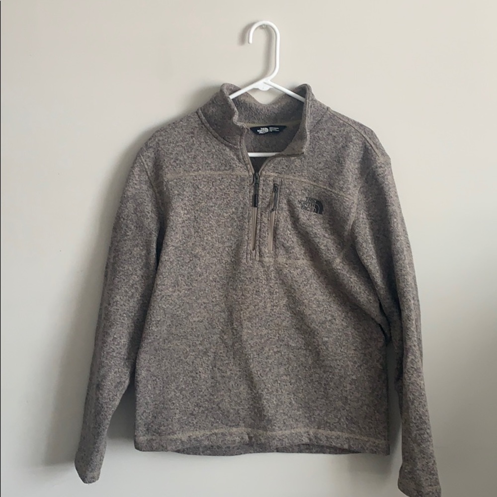 Men’s Northface speckled beige quarter zip